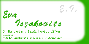 eva iszakovits business card